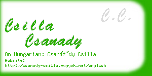 csilla csanady business card